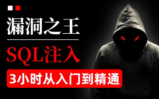 【SQL注入教程】零基础学SQL注入3小时从入门到进阶实战（SQL注入实战/SQL注入教程/SQL注入攻击/SQL注入漏洞）