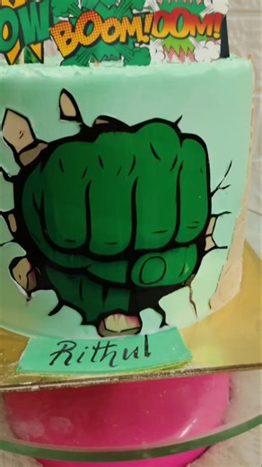 simple hulk theme cake # cake making #decoration #shorts# viral shortsfeed🥰