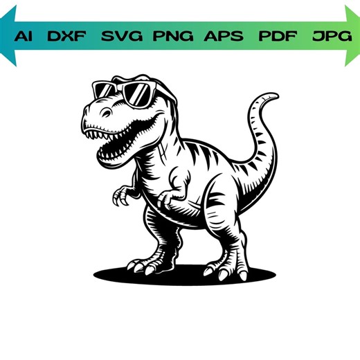 T-rex With Sunglasses SVG PNG Dinosaur Vector Graphic (digital Download) - Etsy