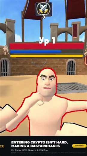 Gladiator Cartoon Fight: Wins 4 Battles in 54 Seconds! 🛡️