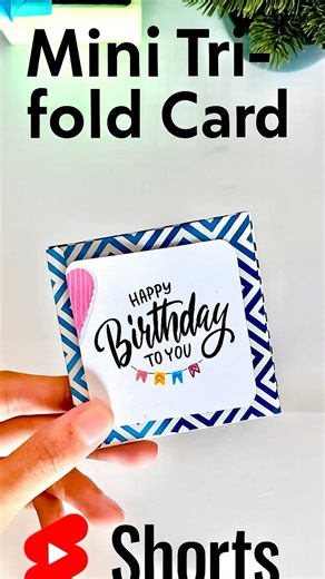 Cute Mini tri-fold card ✨ #diy #homemadepapercraft #craft #handmade