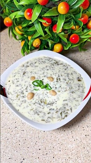 Dovga – Creamy Yogurt Herb Soup 🌿 | Easy Authentic Azerbaijani Recipe 🇦🇿 #shorts