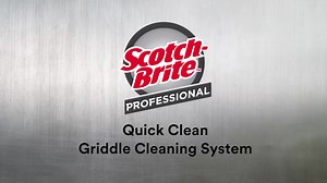 Wave goodbye to tireless scrubbing and greasy corners! Get a clean griddle in minutes with the easy-to-use Scotch-Brite™ Quick Clean Griddle Cleaning System. There’s just 3 simple steps to using this system: Squirt, Scour and Squeegee. Are you ready to move onto a better clean? Let us help you. Request a demo and experience first-hand just how simple griddle cleaning can be! Note: Scotch Brite ™ Griddle Cleaning liquid is safe for use on food contact surfaces and meets Green Seal™ Standard GS 53