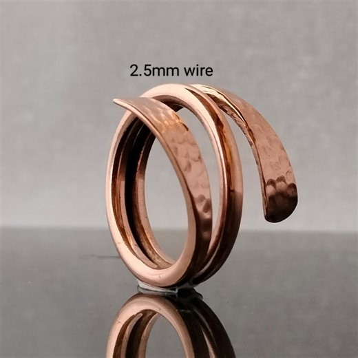 Hammered Copper Wrap Ring • Adjustable Thumb Ring - Etsy Canada