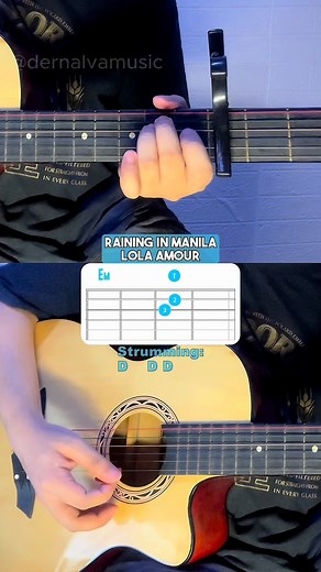Raining In Manila - Lola Amour | Guitar Chords & Lyrics 🎵🎸 #guitartutorial #chords #lyrics | dernalvamusic