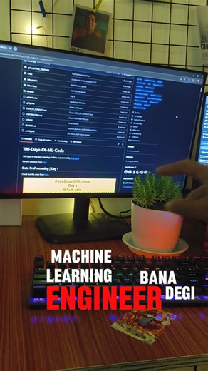 Codvyn | Tech and AI on Instagram: "Machine Learning doesn’t click until you build daily. This repo forces that habit in 100 days. Like and comment 'link' [100 days of ml, machine learning roadmap, ml projects, github ml, ai learning, data science basics, python ml, cs students, ai resources, learning by building]"