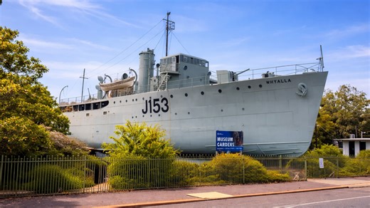 Why is this massive ship sitting on land