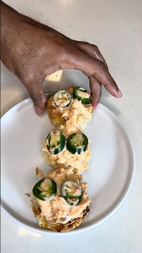 High Protein Bang Bang Salmon Crispy Rice 🍣🔥 (180 Calories Each)