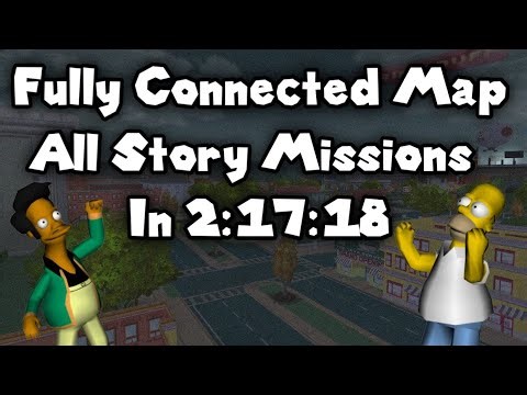 All Story Missions Fully Connected Map+ In 2:17:18 - The Simpsons Hit And Run