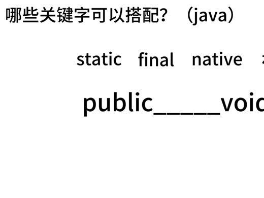 哪种关键字可以搭配public__void？