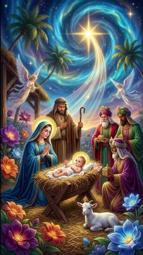 “Divine Light: A Surreal Nativity Vision” #SurrealNativity, #DivineLight, #JesusBirth.