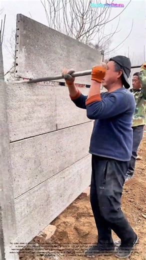 Lifting Concrete: How Workers Build Walls with Precision