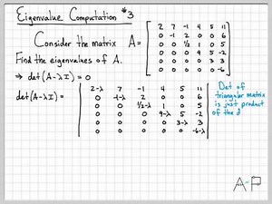Linear Algebra Example Problems - Eigenvalue Computation #3