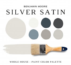SILVER SATIN Benjamin Moore Color Palette, Gray Paint for Walls, Silver Satin Coordinating Colors for Whole House, Greige Paint Color, OC-26 - Etsy