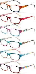 Kerecsen Computer Reading Glasses for Women Blue Light Blocking Glasses for Reading Fashion Pattern Print Eyeglasses for Womens(Mix Color -5, 1.75)