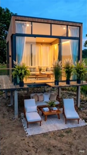 Modern Glass House Design 😍 | Small Luxury Home Tour | Dream Tiny House Setup 2026