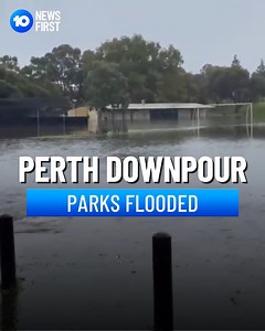 8.2K views · 81 reactions | WAS YOUR AREA DRENCHED? 10 News First journalist Lee Steele took this video of a park-turned-lake on one of Perth's wettest days of the year — and the rain is expected to continue in coming days. More than 44mm of rain fell in the city yesterday, and with more on the way, residents are being urged not to drive through large pools of water. | 10 News Perth | Facebook