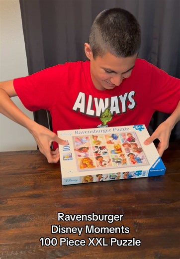 Thomas putting together the Ravensburger Disney Moments 100 Piece XXL puzzle #autism #disney #ravensburger #puzzle #puzzles
