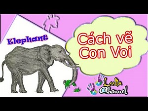 How to draw a cute elephant easy in 10 munites ► LeeNa Channel
