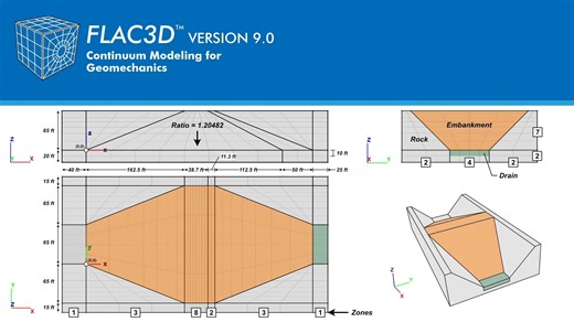 FLAC3D使用教程_土石坝分析_ Model 2_ part 1_采用Building Blocks建模