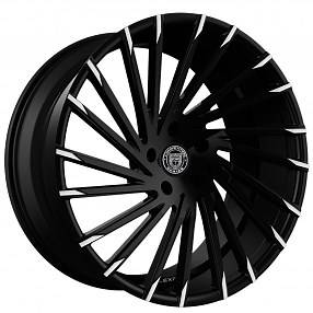 22" Lexani Wheels Wraith Black with Machined Tips Rims
