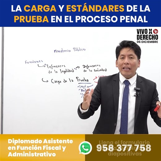 ✅ Llena el formulario para recibir las diapositivas: https://forms.gle/9nTveBBwHdptKf6u9 📖 Tema: La carga y estándares de la prueba en el proceso penal 🎓 Expositor: Sergio Emerson Chávez Panduro 📌 Diplomado «Asistente en función fiscal y administrativo» 🗓️ Inicio: 18 de enero 🎁 Beneficios de la inscripción hasta el 9 de enero: 📕 Libro «Cómo litigar en investigación preliminar», del Dr. Hayrton Arizaga Hidalgo 📒 Libro «Banco de preguntas para asistente en función fiscal y asistentes admini