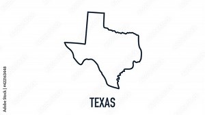 Line animated map showing the state of Texas from the united state of america. 2d map of Texas. Stock Video