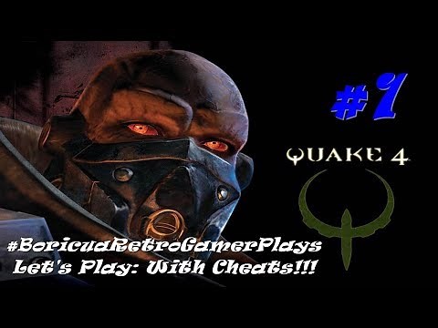 Quake 4 (PC) Level 1 with cheats! (Revisited in highest quality)
