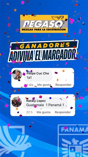 🎉⚽ ¡YA TENEMOS GANADORES! ⚽🎉 🙌 De los 37 participantes que acertaron el marcador del partido Guatemala 🆚 Panamá, ustedes fueron los afortunados en llevarse el premio. 🏆 👏 Felicidades a nuestros ganadores: 🔹 @Felipe Cuc Che 🔹 @Nataly Lopez 🏅 Gracias a todos los que participaron en esta dinámica y estén atentos, porque se vienen más sorpresas y oportunidades de ganar. 🔥 #LaSele #Sorteo #Ganadores | Mezclas Pegaso Guatemala
