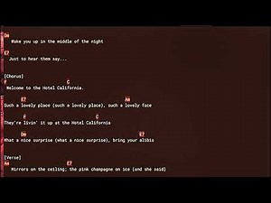 Hotel California, The Eagles, Chords & Lyrics