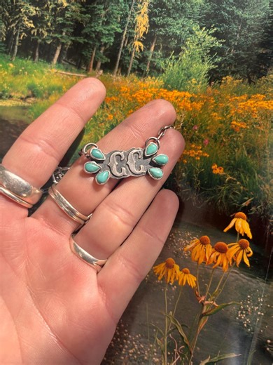 Custom Initial Turquoise Necklace - Etsy