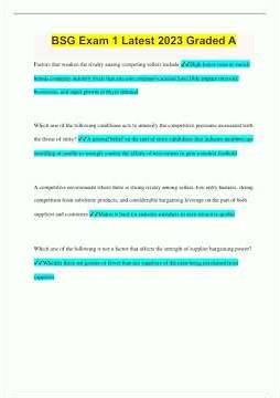 BSG Exam 1 Latest 2023 Graded A1051