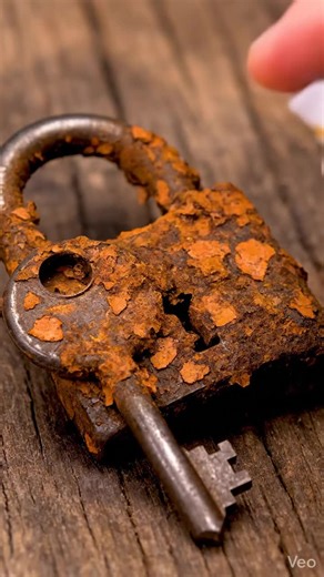 rusted key and lock . #milionario #satisfying #cleaningtiktok #cleaninghacks #viral