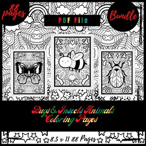 Bundle 88 Bugs & Insects Mindfulness Mandala Animals, Mindfulness Coloring PDF