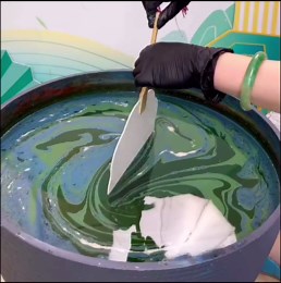 Handheld DIY Blank Fans can be Painted with 7 Colors Lacquer for Women and All Ages, Handle Paper Folding Paper Fans to Decor Large Decorative Paiting Fan with Tassel and Bamboo handle Chinese Fan