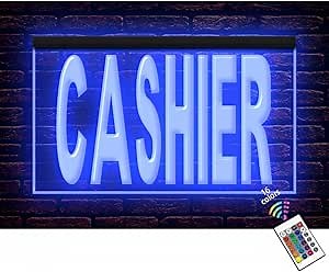 120029 Cashier Customers Pay Cash Checkout Restaurant Cafe Shop Store Display LED Light Neon Sign (16" X 12", 16 Colors By Remote)