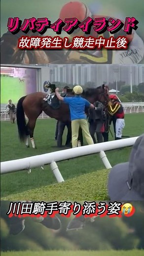 QE2世Ｃで直線故障発生したリバティアイランドに寄り添う川田騎手 #競馬 #リバティアイランド #川田将雅 #shorts