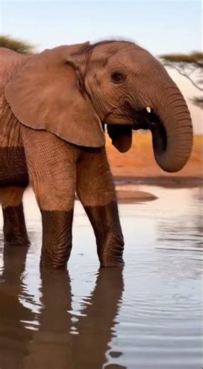 Ultra-Realistic Baby Elephant Sprays Itself 🐘 | 4-Second Seamless 8K Wildlife Loop (Sora AI)