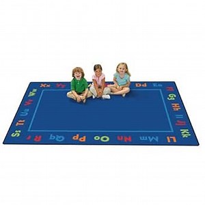 Carpets for Kids KID$Value Plus 72.88 Alphabet Value Classroom Rug 6ft x 9ft Rectangle Blue