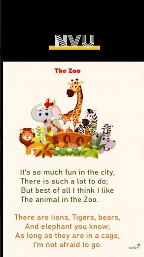 🎥🐯🦁 The Zoo Poem for Kids | Fun with Animals | Nursery Rhyme for Children 🐘🐻