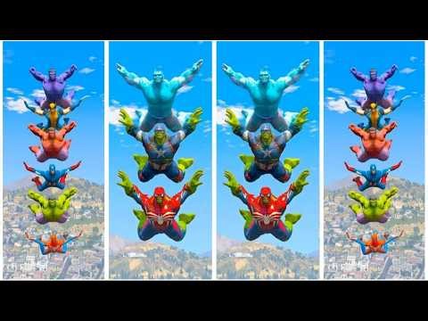 MARVEL SUPERHERO BATTLE #22 SPIDER-MAN vs HULK SKY FALL CHALLENGE