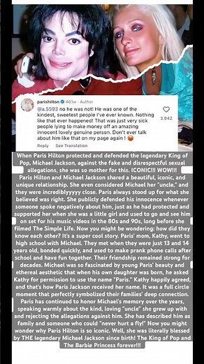 Paris Hilton and Michael Jackson shared a close, unique bond she even saw him as an “uncle.”