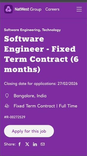 Software Engineer - Entry Level #natwest #fresher #viral #reach #youtube #funny