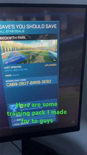 Here are some training pack on rocket league