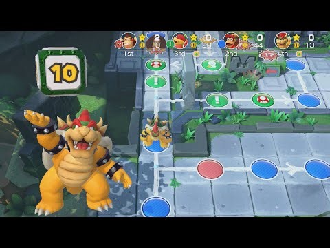 Super Mario Party - Bowser vs Diddy Kong vs Pom Pom vs Donkey Kong - Whomp's Domino Ruins