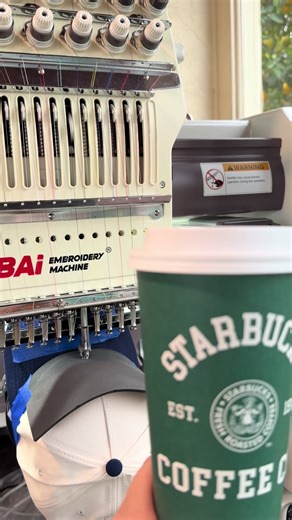 ☀️Good morning!!☀️ Let me introduce you to Betty, she’s my best friend and sometimes we fight but I still love her. We hang out just about every evening and morning (when I’m not working). If you are looking for an embroidery machine you can do anything with check out @BAi Store #2csembroidery #embroideredhats #puffembroidery #baiembroiderymachine #starbucks