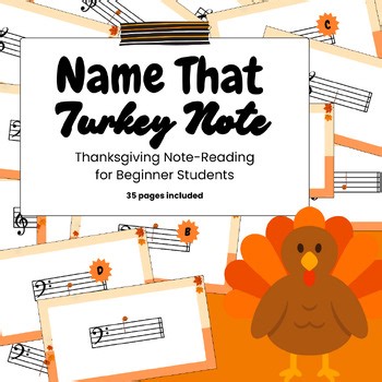 Name That Turkey Note – Thanksgiving Music Note Reading Activity | Treble & Bass
