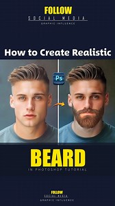How to create real stylish beard without ai in adobe photoshop #graphicinfluence | Graphic Influence
