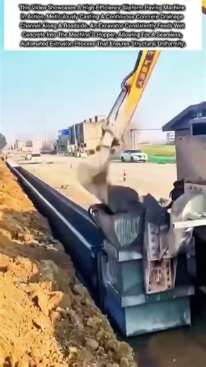 High-Efficiency Slipform Paving: Automated Concrete Drainage Channel Construction