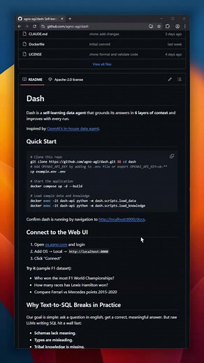 Dash: An Open-Source Data Agent for SQL Improvement
